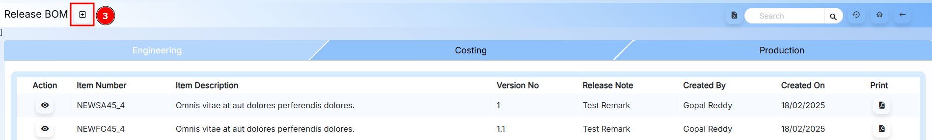 STEPS TO RELEASE BOM