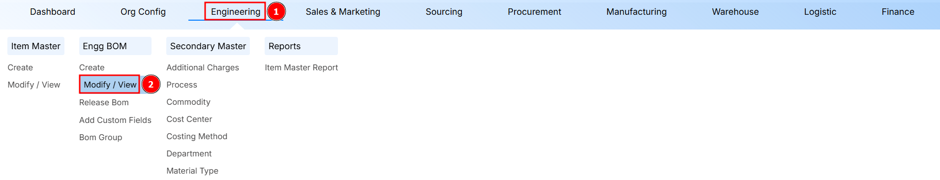 STEPS TO MODIFY/VIEW