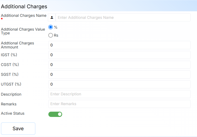 Additional Charges Form