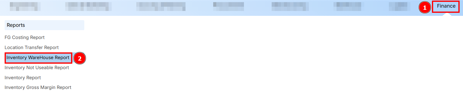 STEPS TO INVENTOY WAREHOUSE REPORT