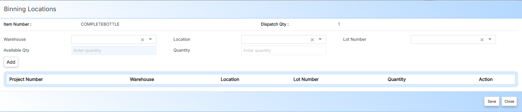 Delivery Order Binning