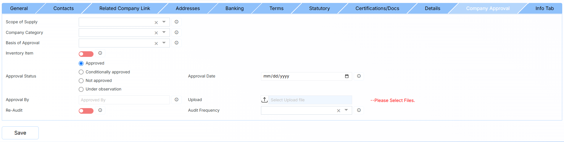 CREATE COMPANY APPROVAL