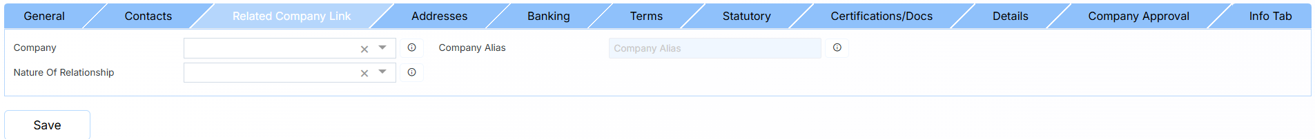 CREATE RELATED COMPANY LINKS