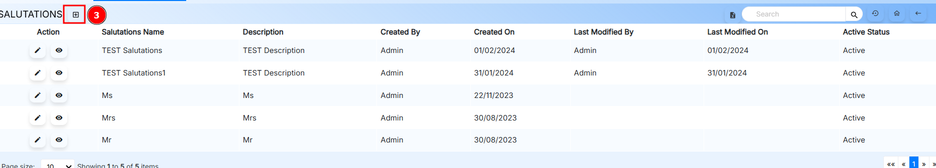 Add Salutation Button