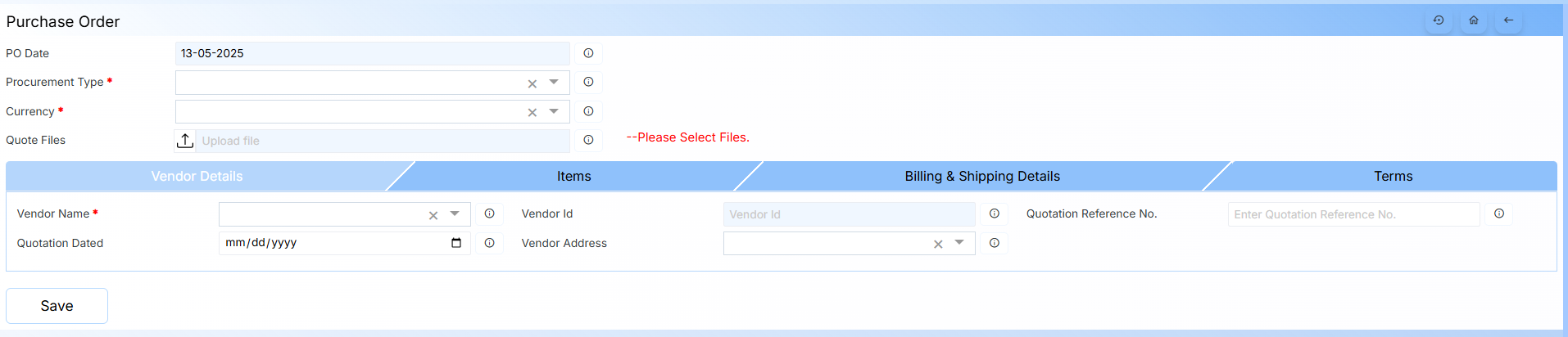 PURCHASE ORDER FORM