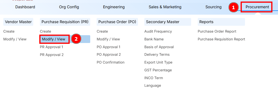 STEPS TO MODIFY/VIEW