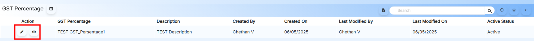 GST Percentage Actions