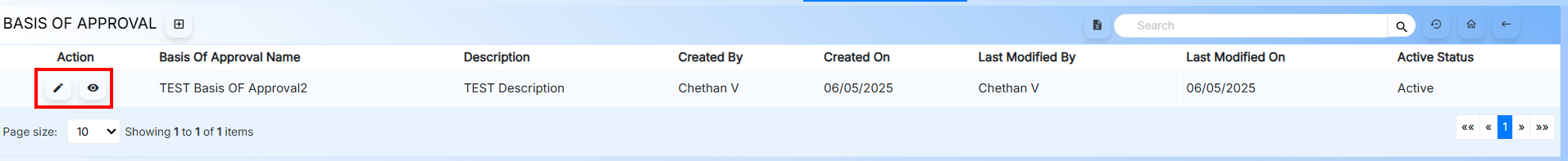 Basis of Approval Actions