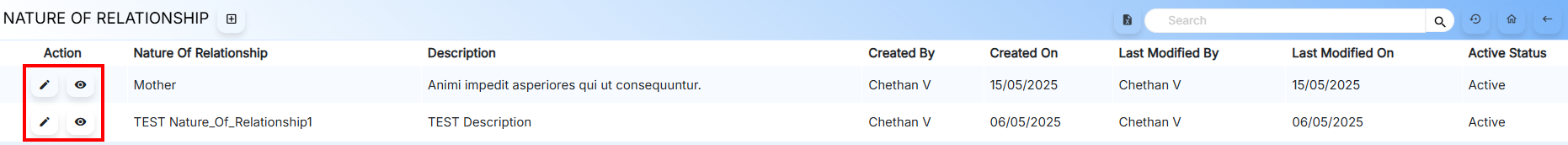 Nature of Relationship Actions