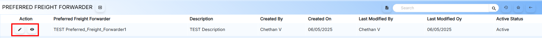 Preferred Freight Forwarder Actions