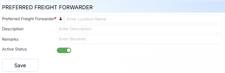 Preferred Freight Forwarder Form