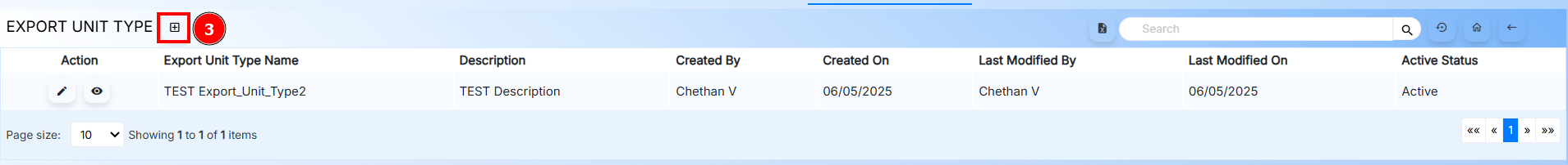 Add Export Unit Type Button