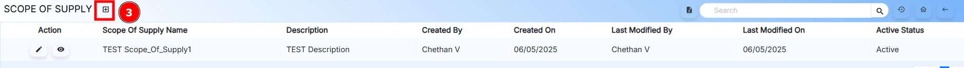 Add Scope of Supply Button
