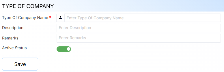Type of Company Form