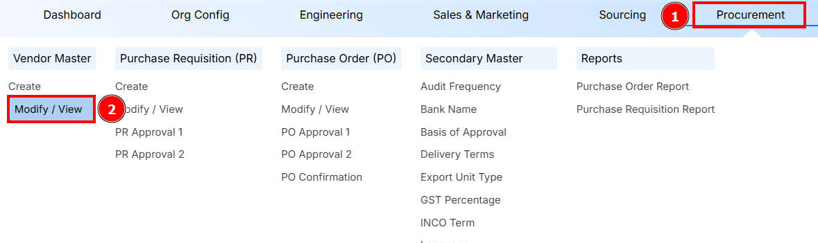 STEPS TO MODIFY/VIEW