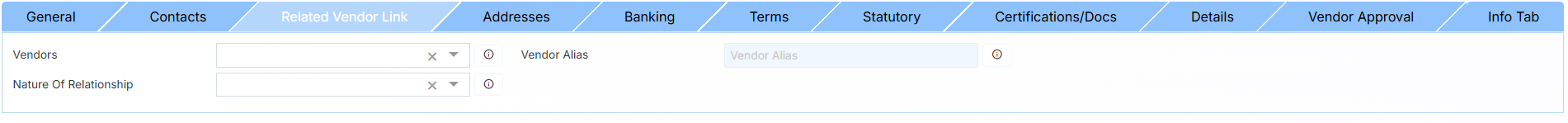 CREATE RELATED VENDOR LINKS