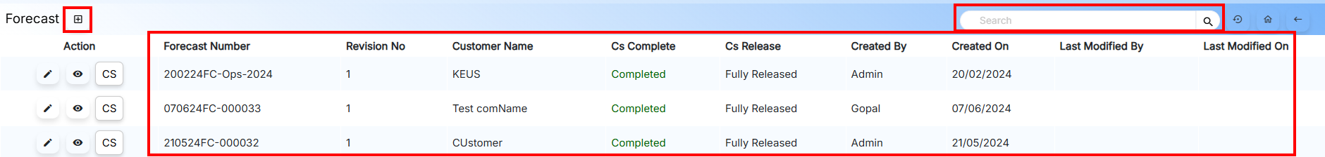 MODIFY/VIEW ADD SEARCH VIEW