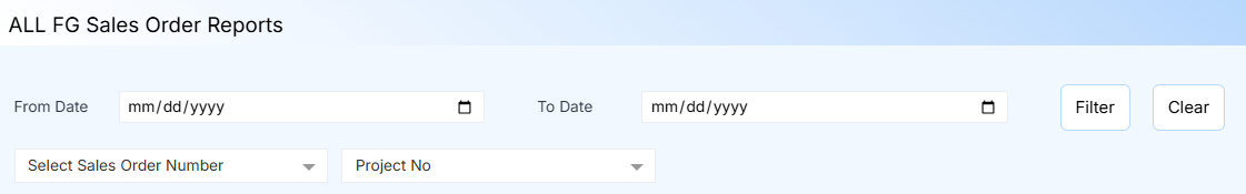 ALL FG Sales Order Reports FORM
