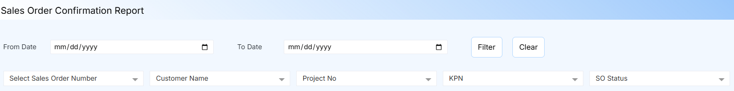 Sales Order Confirmation Report FORM