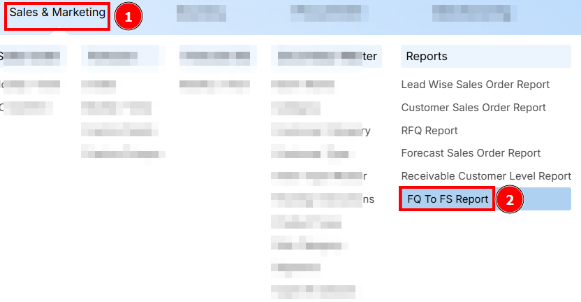 STEPS FOR FQ TO FS REPORT