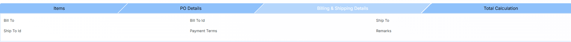 BILLING AND SHIPPING DETAILS