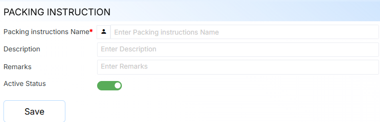 Packing Instruction Form