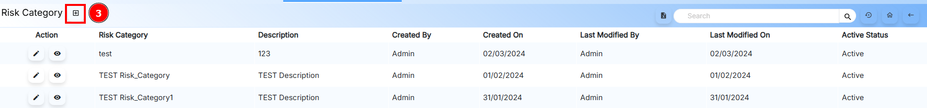 Add Risk Category Button