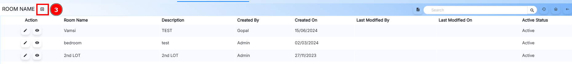 Add Room Name Button