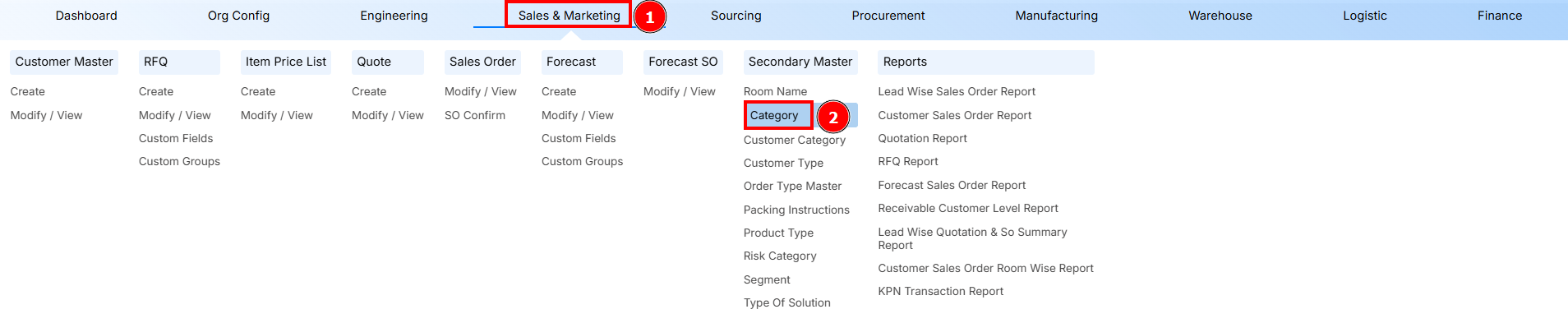 Navigation to Category