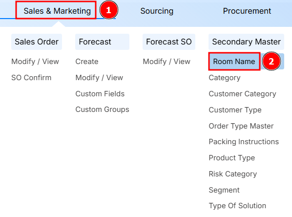 Navigation to Room Name