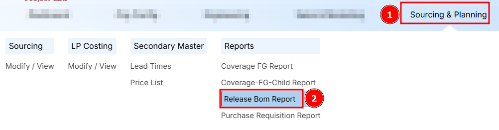 STEPS TO BOM RELEASE REPORT