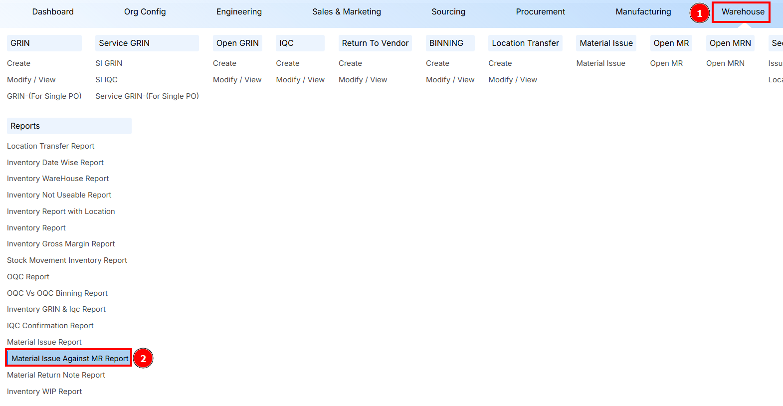 STEPS TO Material Request Reports